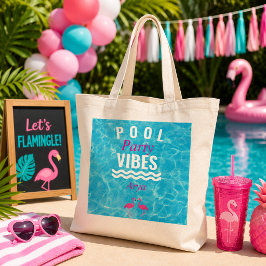 Persoonlijke Pool Party Sfeer Flamingo Boodschappe Grote Tote Bag