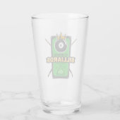Persoonlijke Poolhal NAME 8 Bal Kroon Biljart Glas (Achterkant)