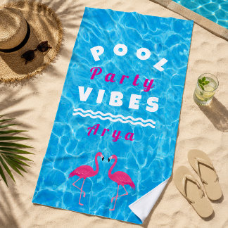 Persoonlijke Poolparty-sfeer Strandhanddoek Strandlaken