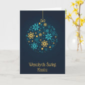 Persoonlijke Poolse kerstkaart Kaart (Gele Bloem)