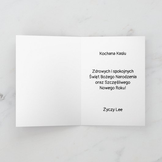 Persoonlijke Poolse kerstkaart Kaart (Binnen)