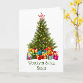 Persoonlijke Poolse kerstkaart Kaart (Gele Bloem)