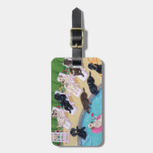 Persoonlijke pooside Party-labradors Bagagelabel (Voorkant verticaal)