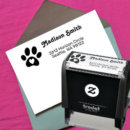Persoonlijke Pootafdruk met Hart Retouradres Zelfinktende Stempel