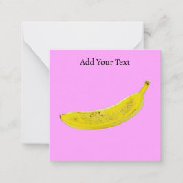 Persoonlijke Pop Art Banaan Roze Achtergrond Notitiekaartje