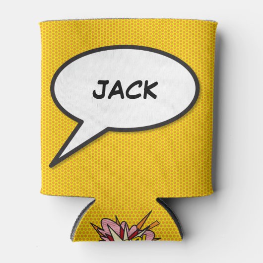 Persoonlijke Pop Art Comic Speechballon Blikjeskoeler (Voorkant)