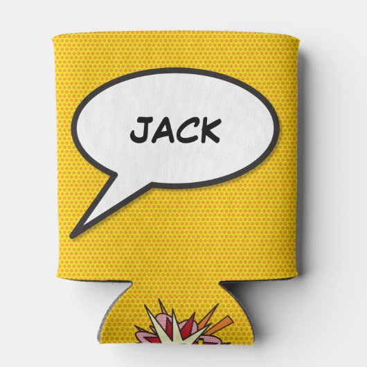 Persoonlijke Pop Art Comic Speechballon Blikjeskoeler (Achterkant)