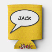 Persoonlijke Pop Art strip spraakwolk Blikjeskoeler (Achterkant)