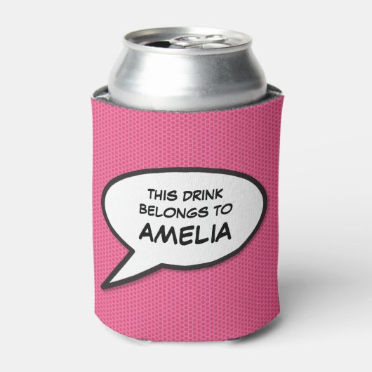 Persoonlijke Pop Art Stripboek Spreekwolk Blikjeskoeler (Blikje Voorkant)