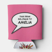 Persoonlijke Pop Art Stripboek Spreekwolk Blikjeskoeler (Achterkant)