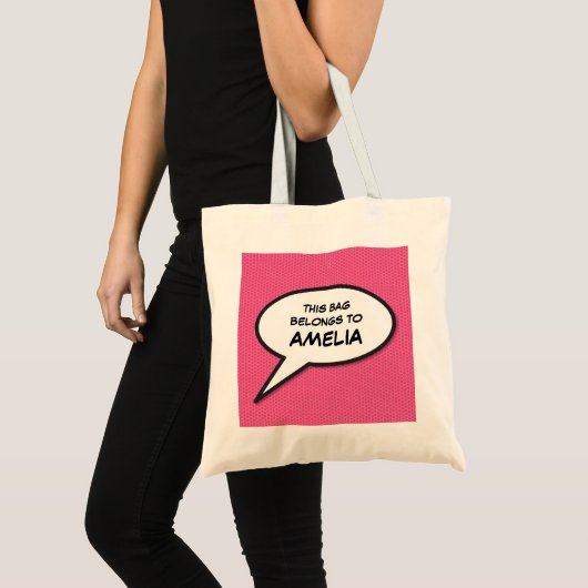Persoonlijke Pop Art Stripboek Spreekwolk Tote Bag (Voorkant (product))