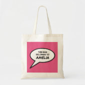Persoonlijke Pop Art Stripboek Spreekwolk Tote Bag (Voorkant)