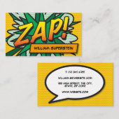 Persoonlijke Pop Art Stripboek ZAP Visitekaartje (Voorkant / Achterkant)