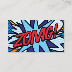 Persoonlijke Pop Art-stripboek ZOMG! Visitekaartje