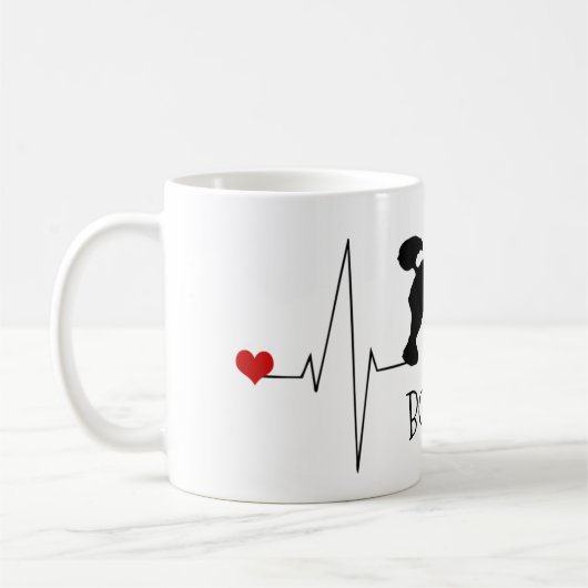 Persoonlijke porseleinliefde Mijn hond hartslag Koffiemok (Links)