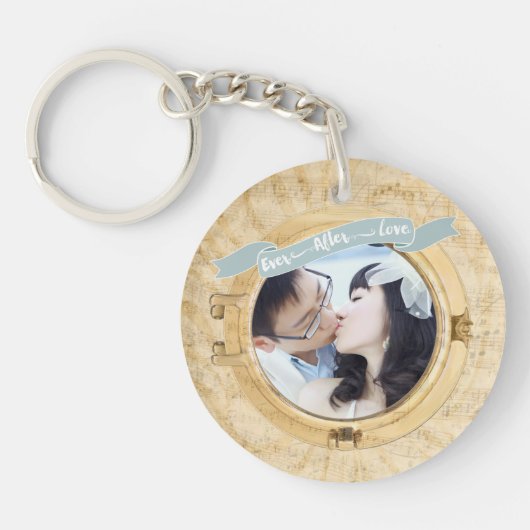 Persoonlijke Porthole Foto Sleutelhanger (Voorkant)