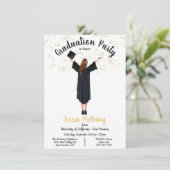 Persoonlijke portret afstudeeruitnodigingen kaart (Staand voorkant)