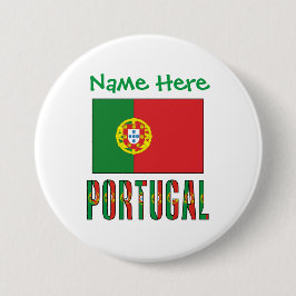 Persoonlijke Portugese Vlag Erfgoed Ronde Button 7,6 Cm