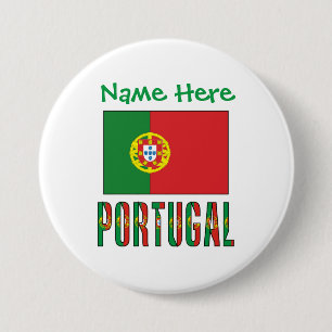 Persoonlijke Portugese Vlag Erfgoed Ronde Button 7,6 Cm