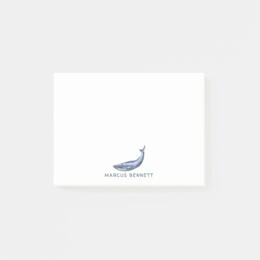 Persoonlijke Post-it-briefjes met Blauwe Walvis Post-it® Notes (Voorkant)