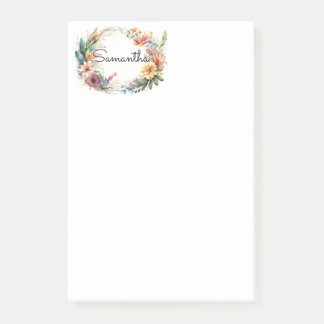 Persoonlijke Post-it-briefjes met bloemenkrans Post-it® Notes