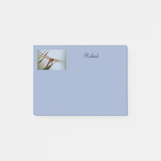 Persoonlijke Post-it-briefjes met libelblauw 10x7, Post-it® Notes (Voorkant)