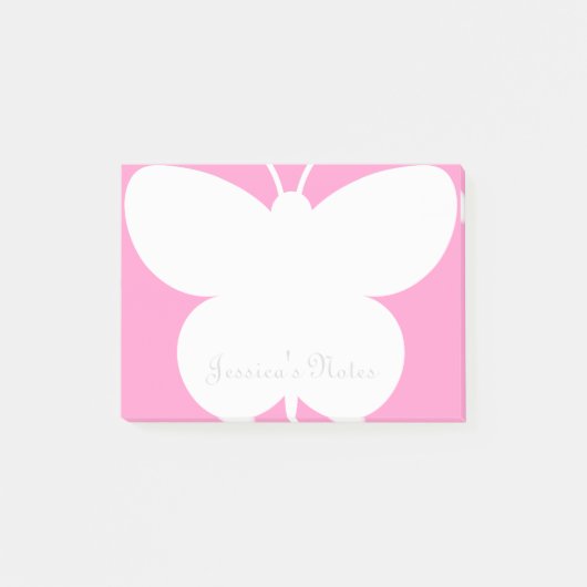 Persoonlijke Post-it® notes met schattige vlinder (Voorkant)