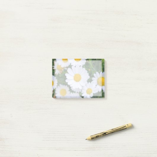 Persoonlijke Post-it® notities met madeliefje en f Notes (Op bureau)