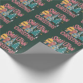 Persoonlijke postcode Kleine stad Kerstmis Roze Cadeaupapier (Hoek)