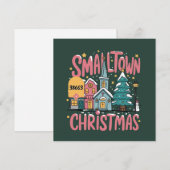 Persoonlijke postcode Kleine stad Kerstmis Roze  Feestdagenkaart (Voorkant / Achterkant)