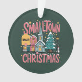 Persoonlijke postcode Kleine stad Kerstmis Roze  Ornament (voorkant)