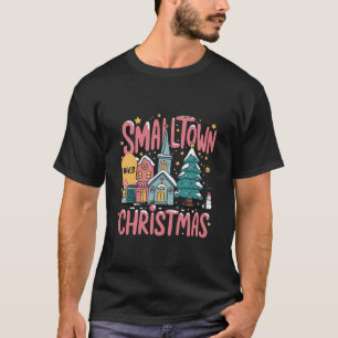 Persoonlijke postcode Kleine stad Kerstmis Roze T-shirt