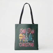 Persoonlijke postcode Kleine stad Kerstmis Roze  Tote Bag (Voorkant)