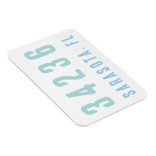 Persoonlijke postcode, plaats, staat | Kustblauwvi Magneet (Rechterzijde)