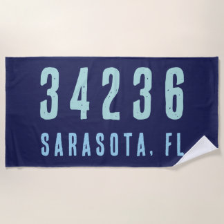 Persoonlijke postcode, plaats, staat | Navy Blue Strandlaken