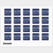 Persoonlijke postcode, plaats, staat | Navy Blue Vierkante Sticker (Vel)