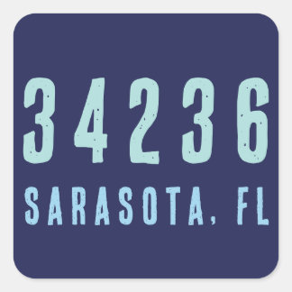 Persoonlijke postcode, plaats, staat | Navy Blue Vierkante Sticker
