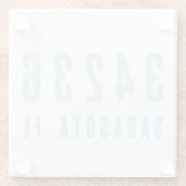 Persoonlijke postcode, Stad, Stadskustblauwdruk Glazen Onderzetter (Achterkant)