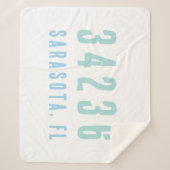 Persoonlijke postcode, Stad, Stadskustblauwdruk Sherpa Deken (Voorkant)