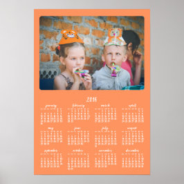 Persoonlijke Poster Jaarlijkse Kalender 2016 Oranj