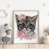 Persoonlijke poster van baby katje roos | Muurprin