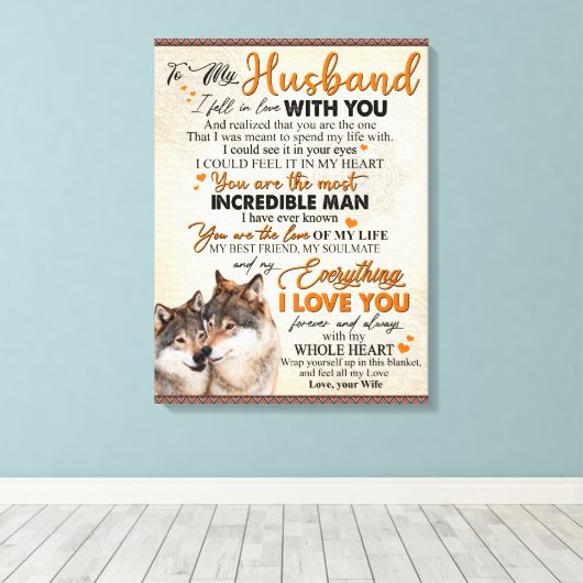 Persoonlijke Poster Voor Mijn Man Van Vrouw, Canvas Afdruk (Insitu (Houten vloer))