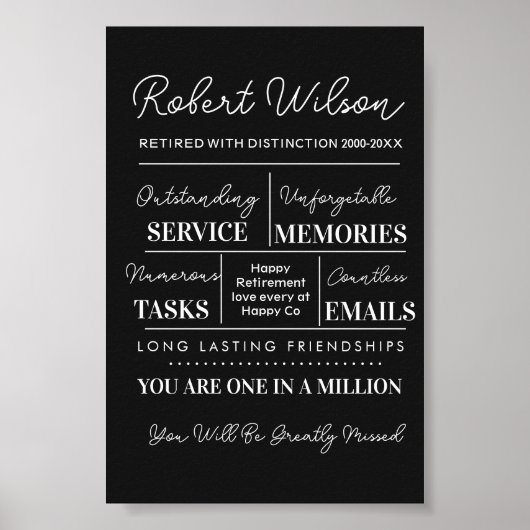 Persoonlijke Posterprint voor Pensionering Poster (Voorkant)