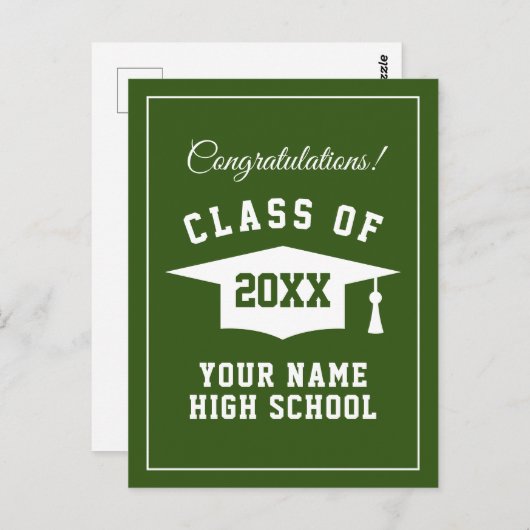 Persoonlijke postkaarten voor eindexamenfeest midd (Voorkant / Achterkant)