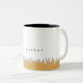 Persoonlijke potloden tweekleurige koffiemok (Voorkant rechts)