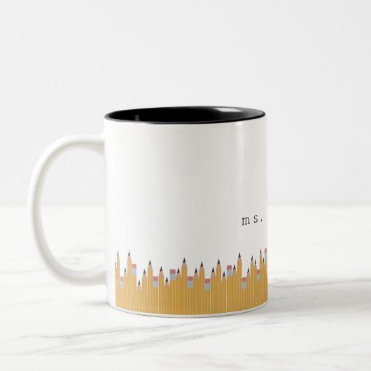 Persoonlijke potloden tweekleurige koffiemok (Links)