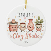 Persoonlijke Pottenbakkerij Studio Keramisch Ornament (Voorkant)