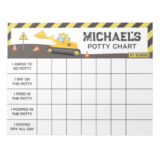 Persoonlijke Potty Chart met Naam & Taken Notitieblok (Voorkant)