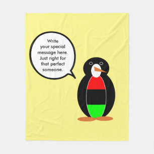 Persoonlijke pratende Ms Penguin Afrikaanse diaspo Fleece Deken
