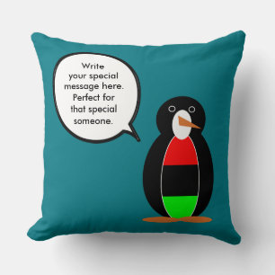 Persoonlijke pratende Ms Penguin Afrikaanse diaspo Kussen